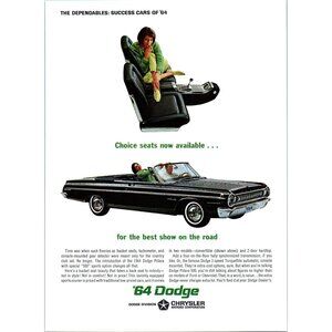 1964 Dodge Polara 500 Convertible Vintage Print Ad Dependables 60s Wall Art